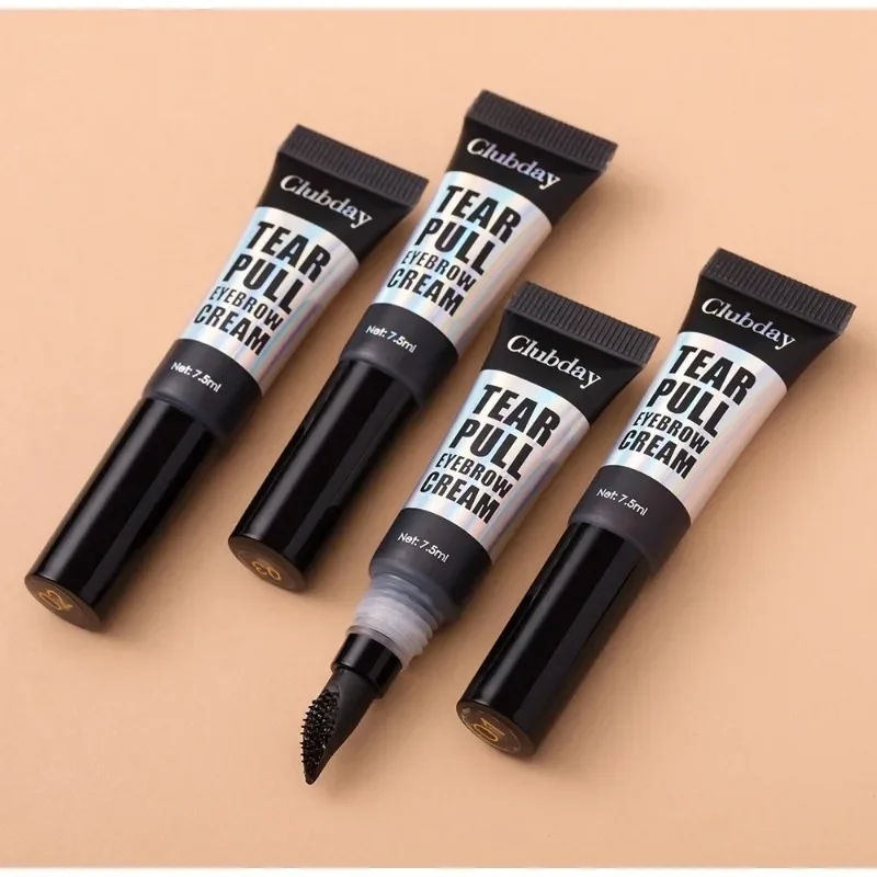 Peel-off Eyebrow Cream Gel With Teeth Head Natural Brow Tattoos Black Brown Tint Makeup Waterproof Lasting Eye Brow Enhancers