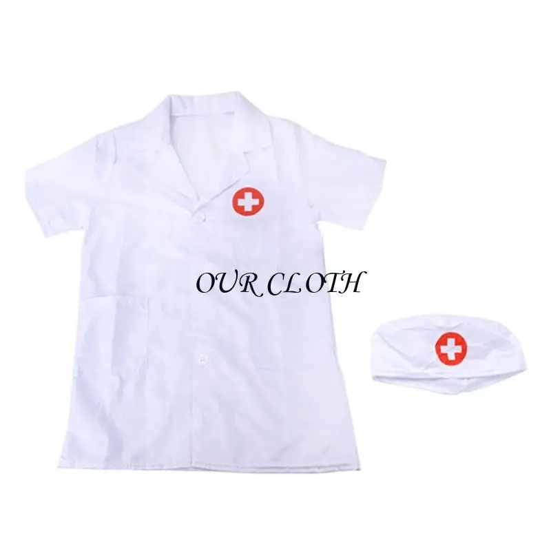 Kids Doctor Coat Set Children Cosplay Habillage Costume Doctor pour garçons Girls Y1ac