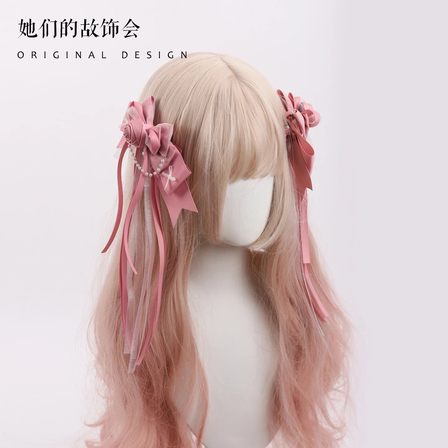 

Оригинальная заколка для волос в стиле Лолиты с бантом в виде сладкой розы, милые заколки для волос, аксессуары для волос