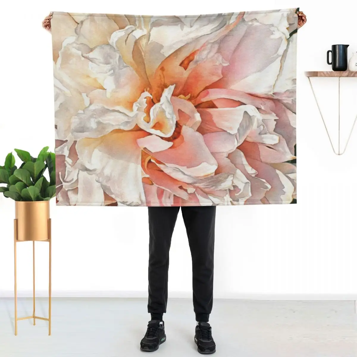Moon River Watercolor Painting Throw Blanket Custom Hairy Winter beds Summer Luxury Throw Baby Blankets