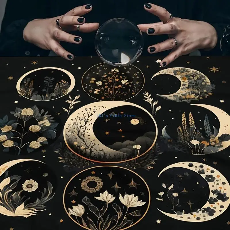 XXFC Luna Flower Tarot Card Divinaciones Tarjetas Tapestry Tapestry