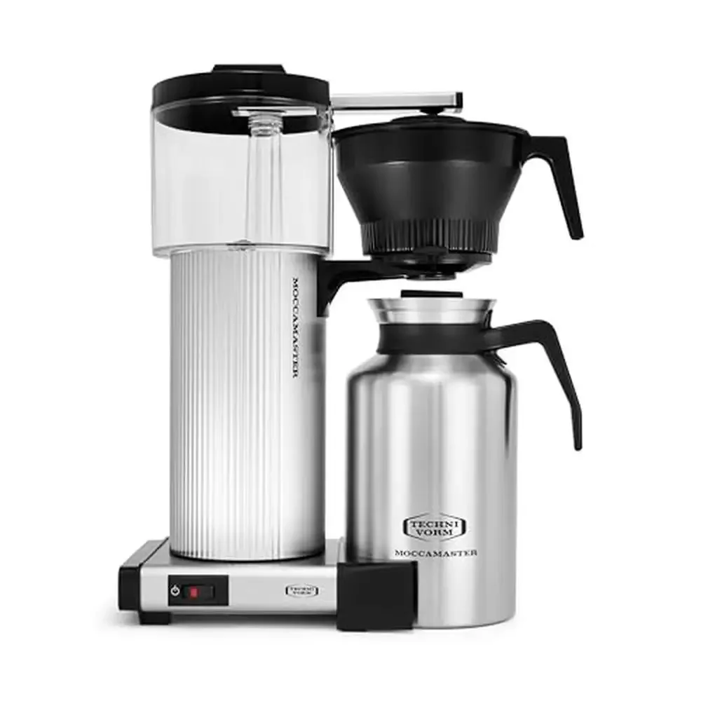 Drip Coffee Machine 15 Cup Thermal Stainless Steel Maker Silver 1600W