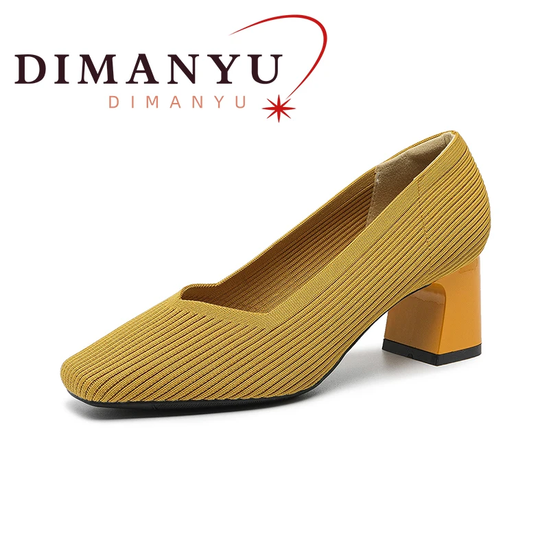 DIMANYU Formal Shoes Women Fashion 2024 Spring New Square Headed Women High Heels Large Size 41 42 43 Women Dress Shoes