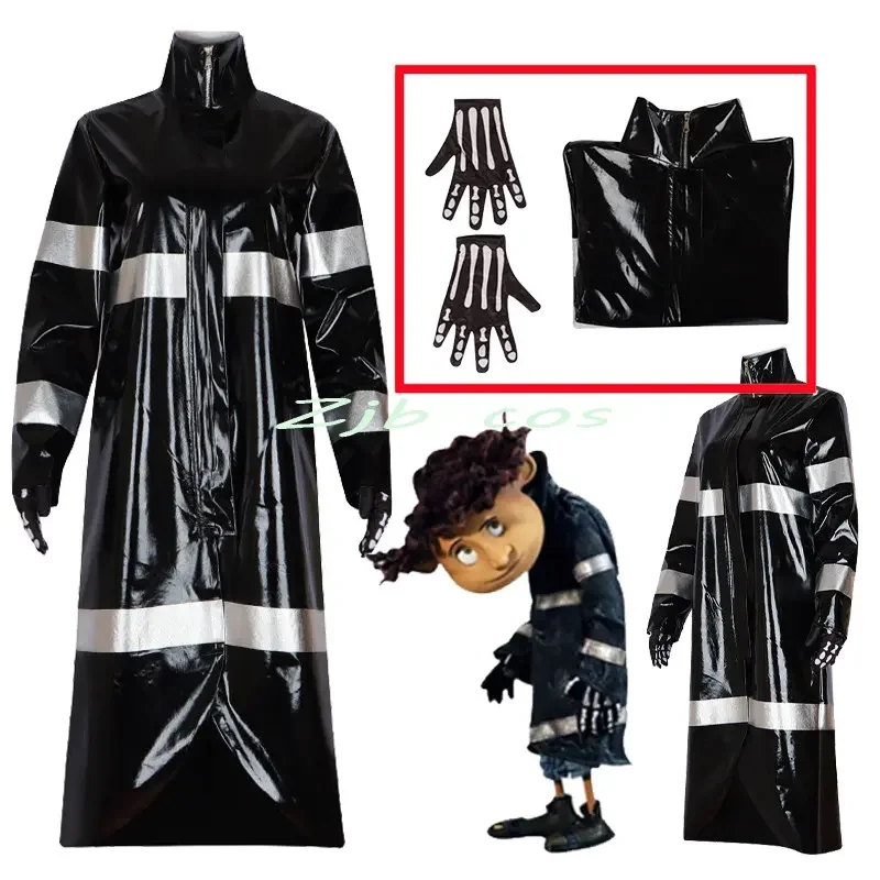 PU Wybie Cosplay Anime Coraline Wybie Lovat Cosplay Costume Men Trench Glove Outfits Halloween Carnival Suit