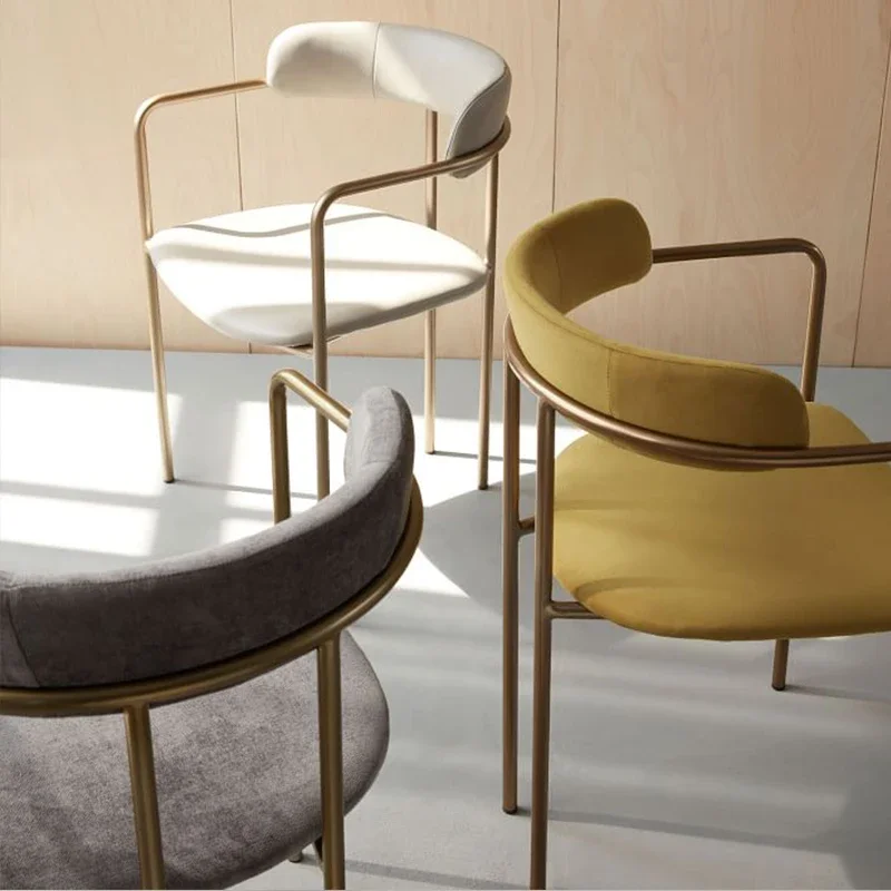 Luxury Modern Dining Chairs - Gold Legs Nordic Armchair Conference Dining Chair Restaurant Living Room Sillas Para Comedor