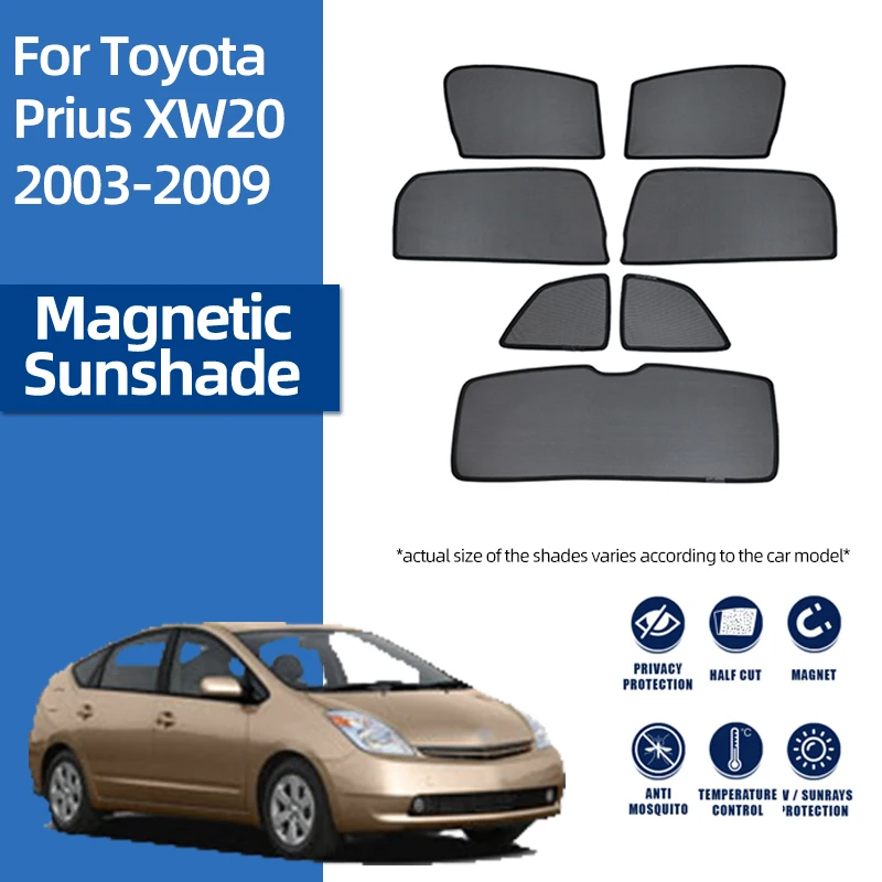 

For Toyota Prius XW20 2003-2009 Magnetic Car Sunshade Shield Front Windshield Curtain Rear Side Baby Window Sun Shade Visor