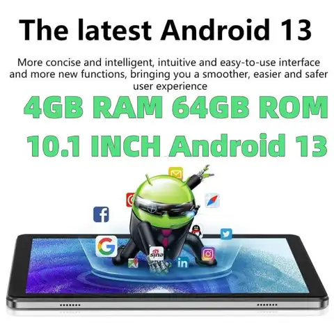 K12 10.1 인치 안드로이드 13 태블릿 PC, 4GB DDR RAM, 64GB 플래시 ROM, RK3562 쿼드 코어 CPU, 1280x800 IPS C타입, 6000mAh, 인기 판매