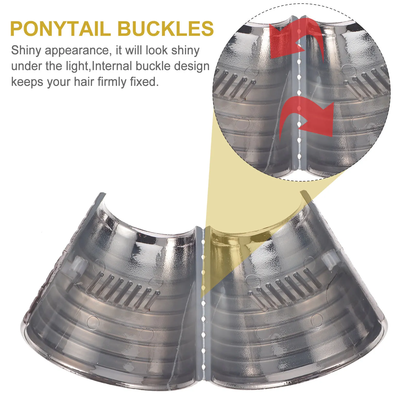 

8Pcs Hair Cuff Clip Ponytail Holder Barrette Unique Design Hair Tie Buckle Suitable for Party Prom Wedding Ponytail Buckles