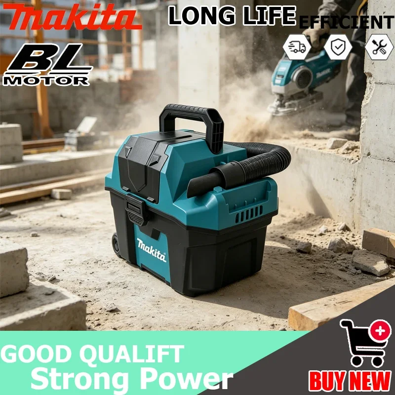 Makita 21V Brushless Cordless Vacuum, Wet & Dry Portable Li-ion Cleaner for Home, Workshop, DIY & Industrial Use