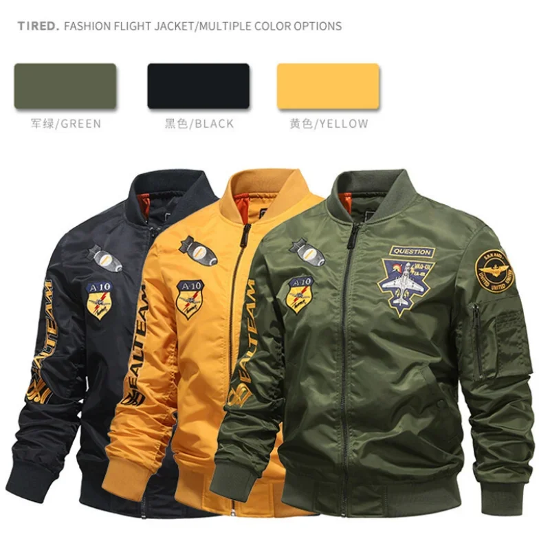 

Hip Hop Jacket Men 2024 New Spring Autumn Thin Army Black Motorcycle Ma-1 Fashion Flight Pilot Men Baseball Bomber Jacket Men