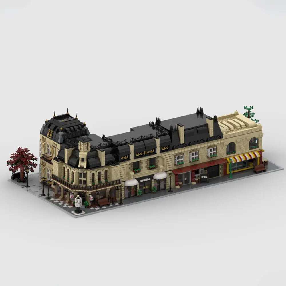 

Modular Old Street with 5 Buildings and a Transport Truck 13358 Pieces MOC Build