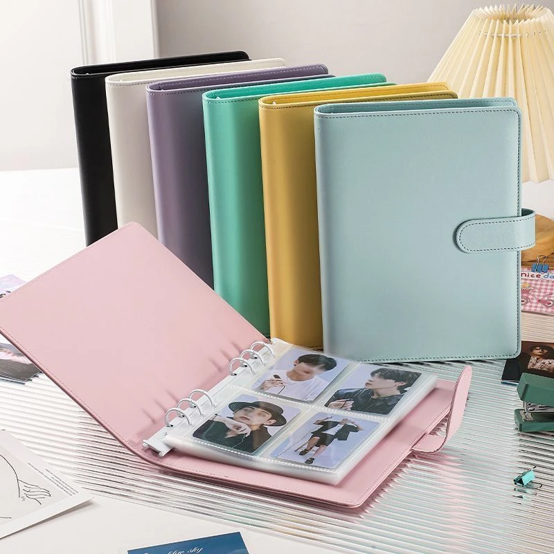 Carpeta A5 para tarjetas fotográficas, álbum de colores de macarrón, soporte para sesión fotográfica, carpeta Poka, libro para recoger tarjetas, soporte para pasaporte, suministros de papelería