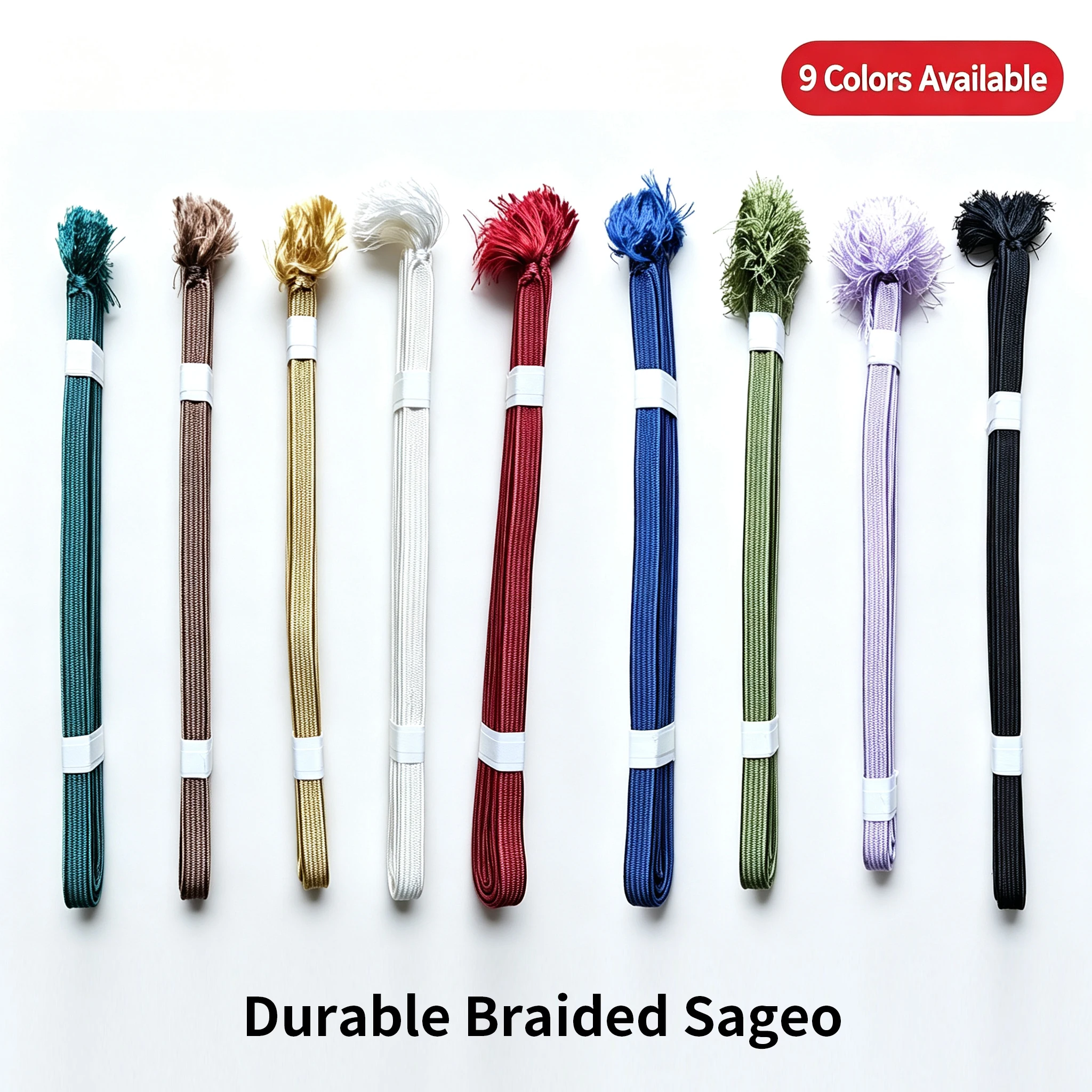 2.6Metre Plain Solid Color Tight Braided Sageo Cord With Matching Tassel Multi-Color Replacement Scabbard Strap For Katana