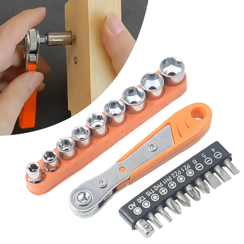 Hexagon Ratchet Spanner 1/4 Inch Mini Hex Quick Release Socket Tools Household Handle Repair Wrench Screwdriver Drill Bits Tools