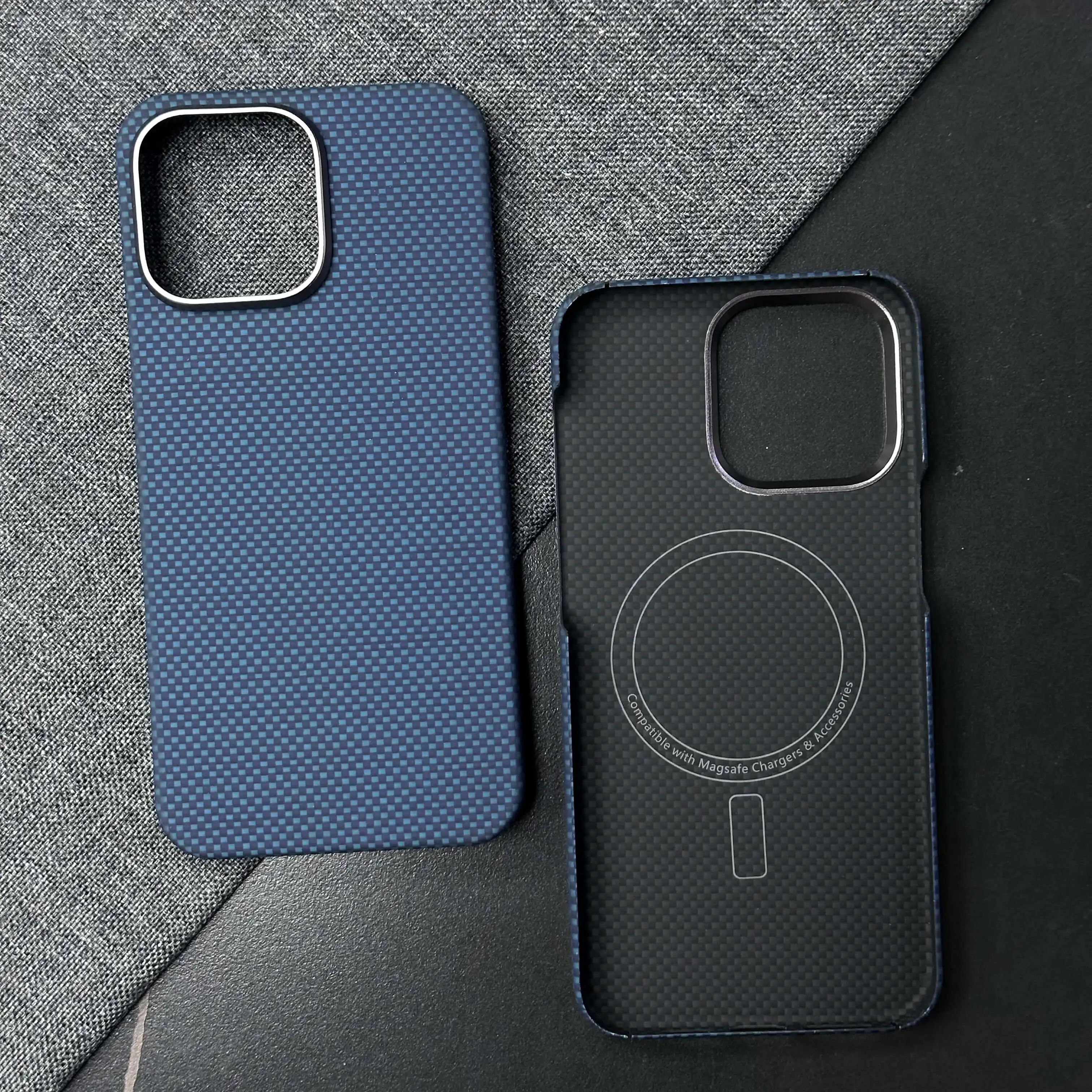Etui z włókna aramidowego Kevlar 600D 1500D do iPhone 15 Pro Max, magnetyczne etui Magsafe, ultracienka, twarda obudowa, odporne na wstrząsy. — zdjęcie produktu 4