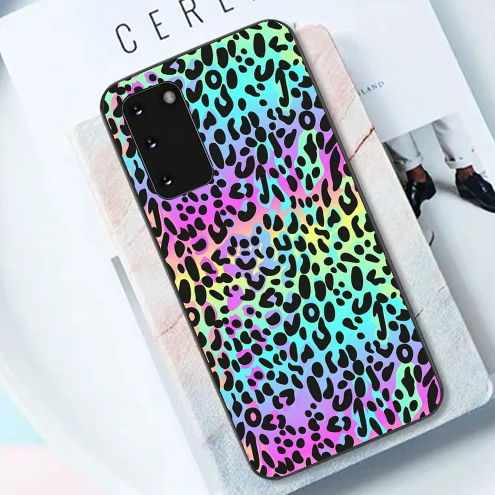 Colorful Leopard Print Phone Case For Samsung S 9 10 20 21 22 23 30 23plus lite Ultra FE S10lite Fundas