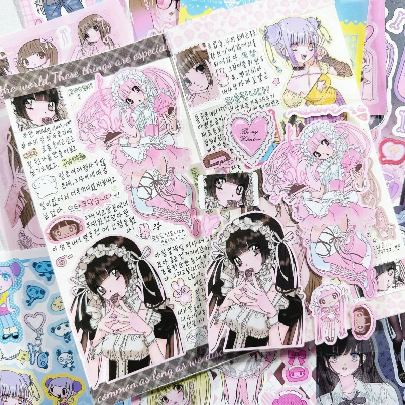 Korean New Domi Stickers Cute Girl Sexy Character Sticker Hand Account Phone Case Diary Planner Scrapbook DIY Decorative Sticker