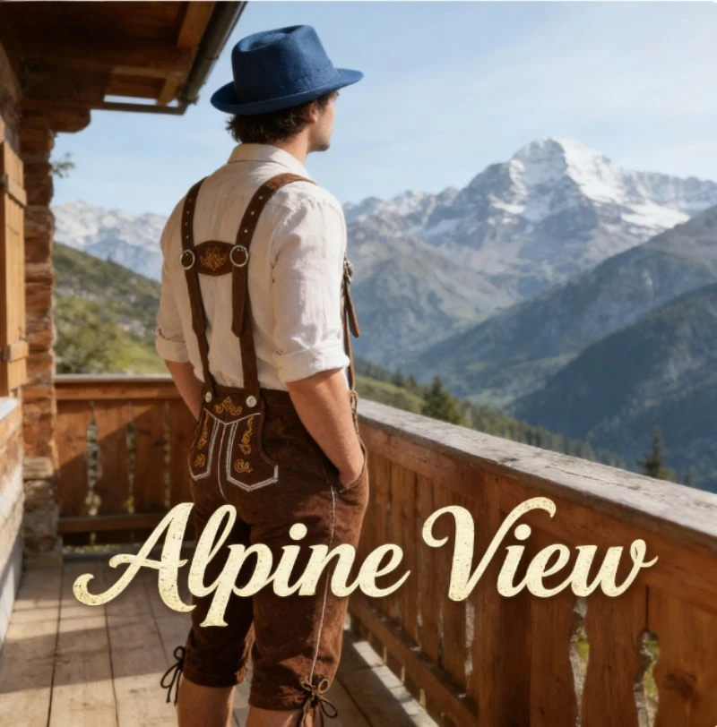 Deutsches Münchner Oktoberfest Herrenkostüm-Set – Bestseller Erwachsenen-Bierfest-Hose mit Hut Traditionelles Faschingsoutfit