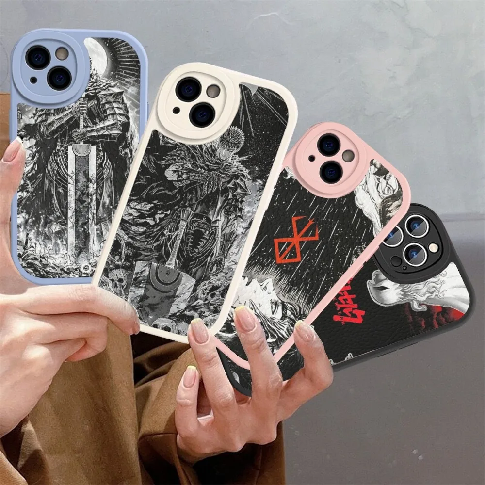 

Anime B-Berserk G-Guts Phone Case Hard Leather For IPhone 16 15 14 13 12 Mini 11 14 Pro Max Xs X Xr 7 8 Plus Fundas