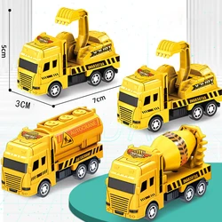 1pc Kids Toys Car Inertia Sanitation Truck Models Pull Back Military Engineering Vehicle Fire Engine Boys Toys For Children Gift