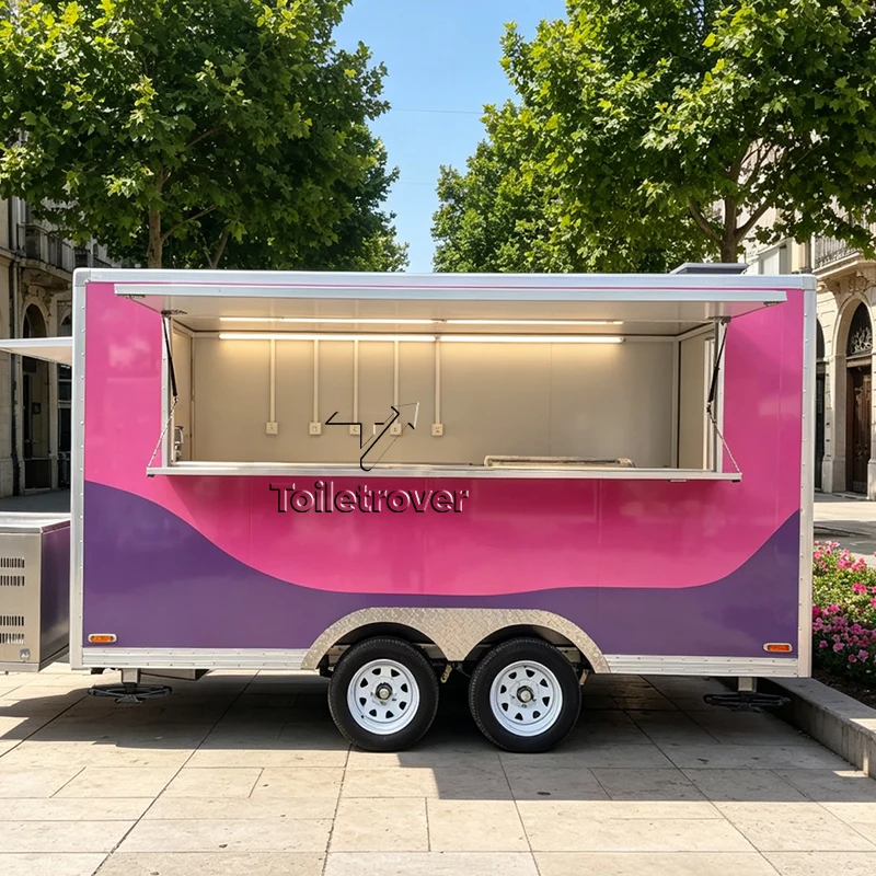 

Mobile Food Trailer Tacos Barbecue Popcorn French Fries Shawarma Food Trucks Sale New York Custom Street Fast Food Truck Trailer