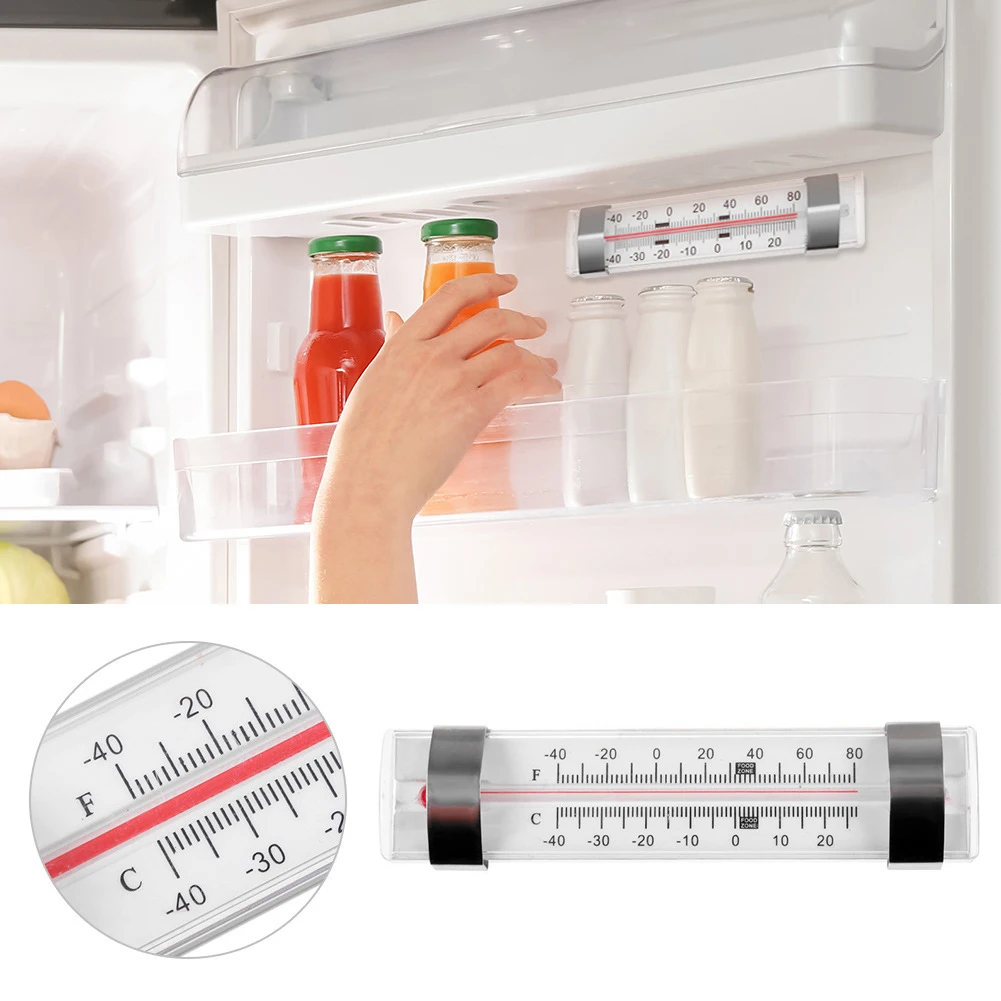 

Fridge Thermometer Keep Fresh Refrigeration Temperature Gauge Hanging Hook For Fresh Suitable For Kitchen