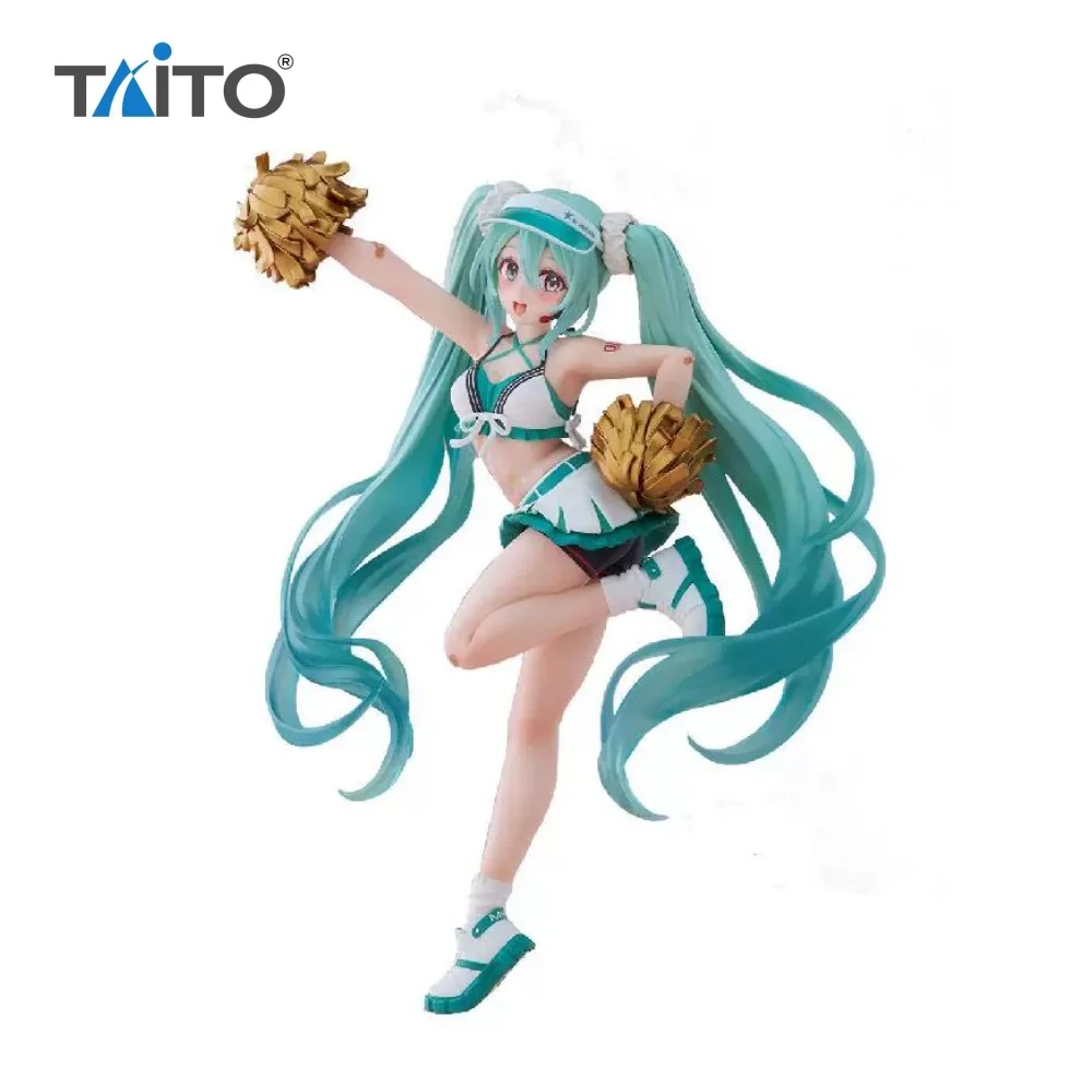 

TAITO Miku Hatsune Anime Fashion Cheerleading Uniforms Action Figures Model Figurine Original Figuarts Decoration 18cm Toys