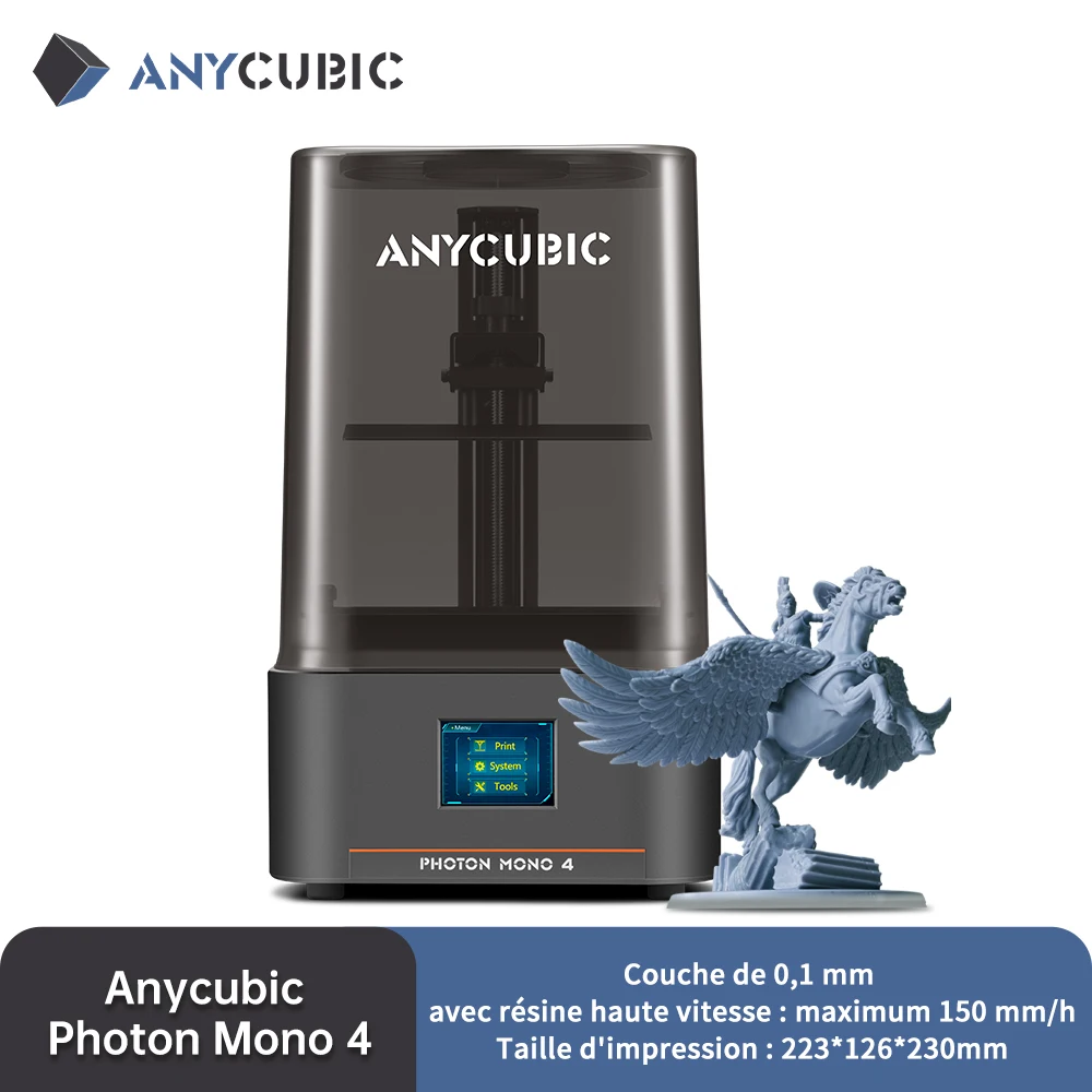 ANYprofits ic-Imprimante 3D BIC Photon Mono 4 AE Version  LCD, Résine UV, Impression 3D Haute Vitesse, Écran Haute Définition 7 "10K, Taille d'Impression 153x87x165mm