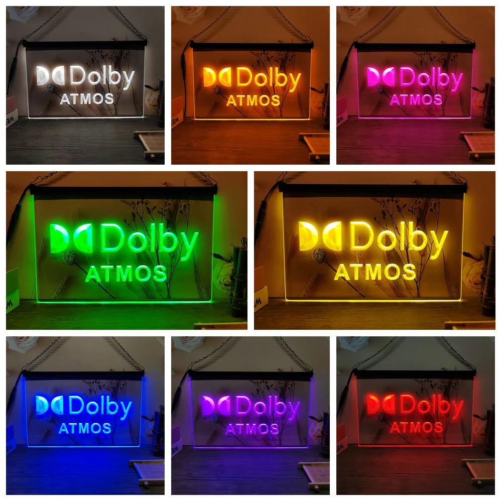 Dolby Atmos LED Neon Sign-3D Carving Wall Art for Home,Room,Bedroom,Office,Farmhouse Decor