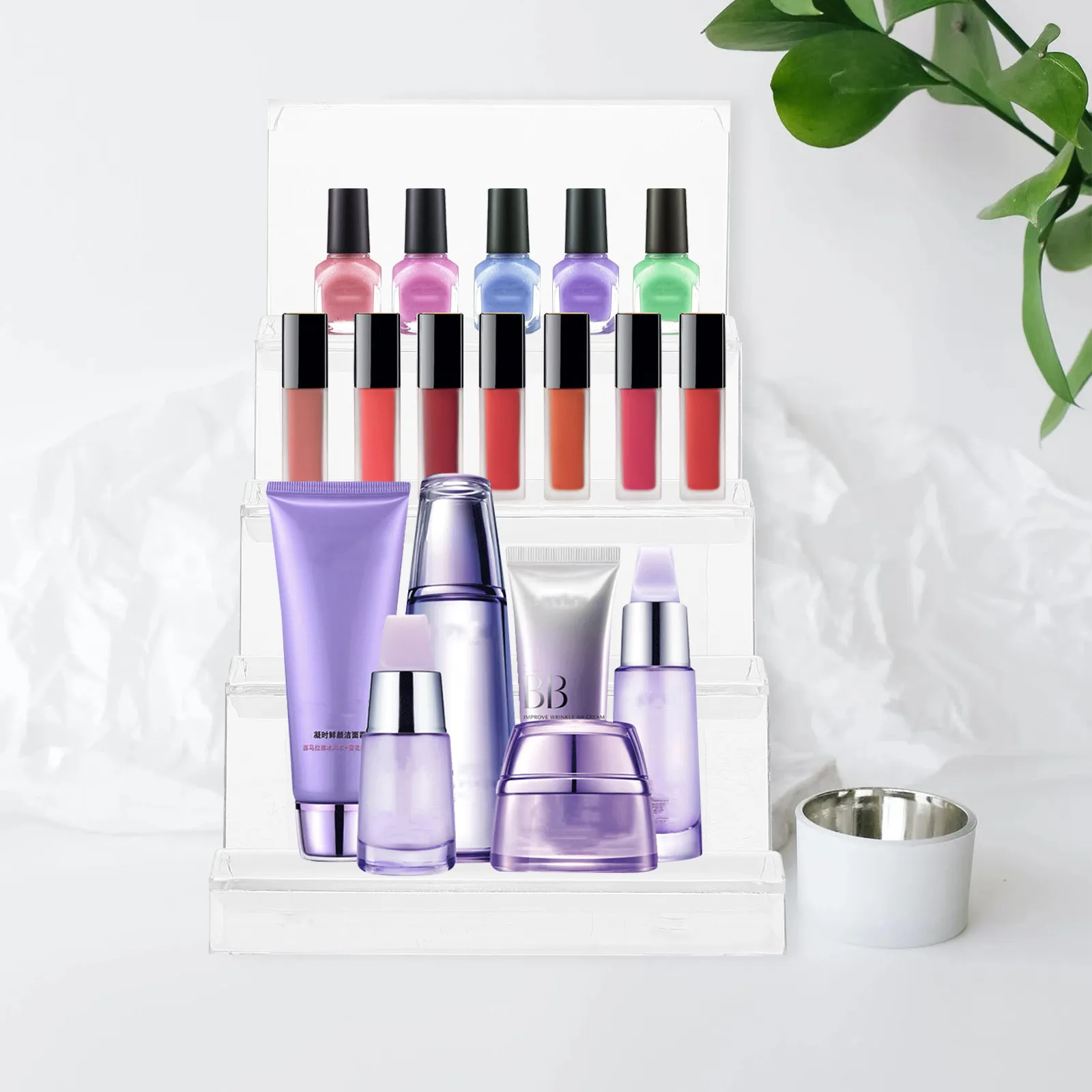 

4-Layer Transparent Acrylic Wallet Rack Display Holder Multifunctional Storage Stand for Shop Counter Desktop Use