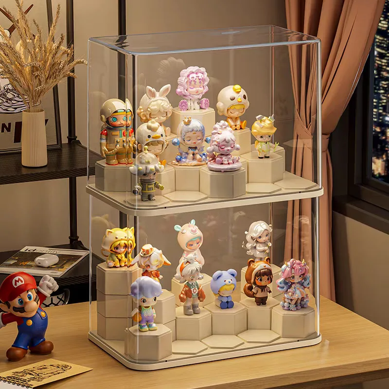Blind box display stand storage transparent dustproof acrylic figure toy building block display cabinet POP MART display box