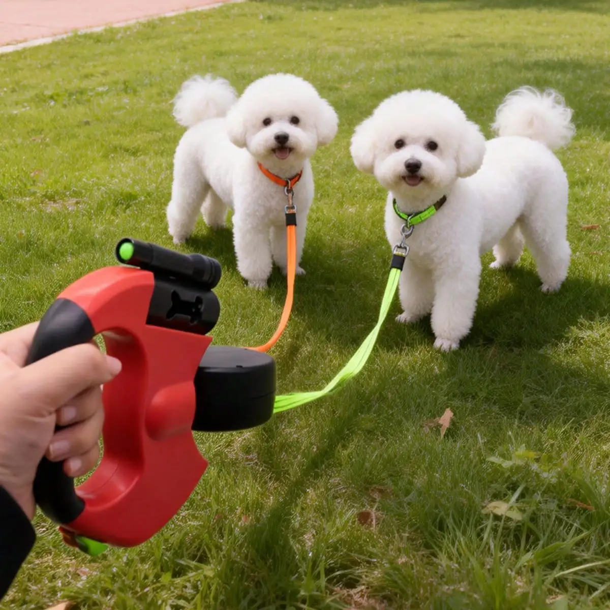 Dual Retractable Dog Leash with LED Light