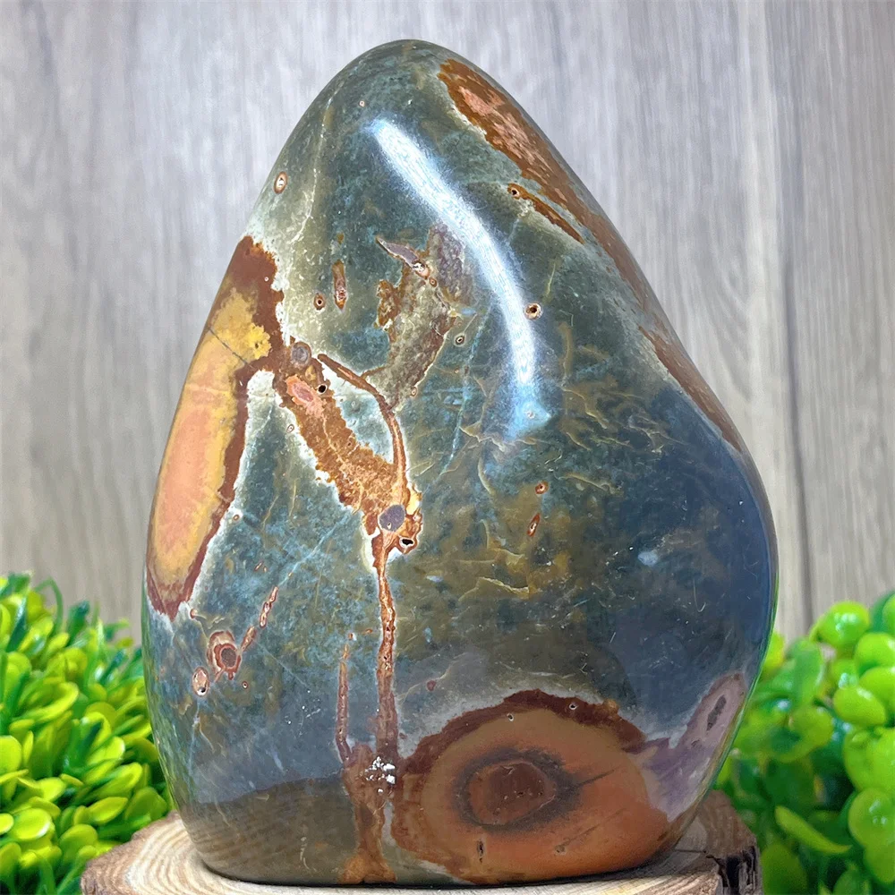 Crystal Natural Ocean Jasper Stone Quartz Specimen Free Form Specimen Stone Quartz Home Gemstone Specimen Room Decoration Gift