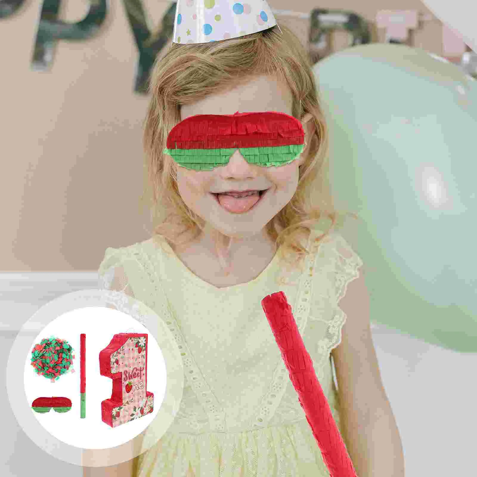 1 Set Number Paper Pinata Birthday Number Pinata with Blindfold Stick Number Pinata Birthday Party Candy Filled Pinata Photo Pro