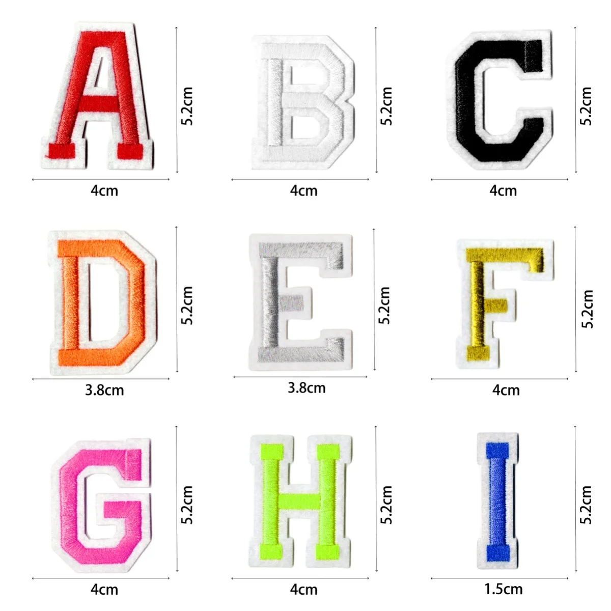 26-teiliges Set 5cm Alphabet Englische Buchstaben Bestickte Aufnäher Stoffapplikation Zum Aufbügeln Für DIY-Bastelarbeiten Namensaufkleber Nähzubehör – Detail 1