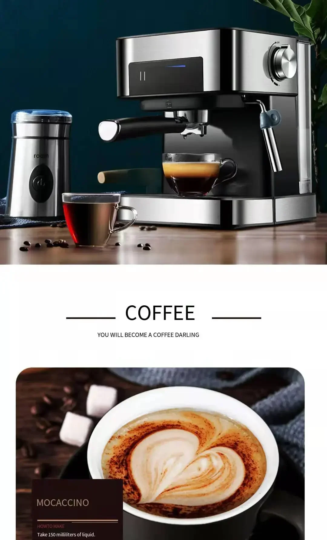 Stainless Steel Espresso Machine Commercial Semi Automatic Garland Steam Milk Frothing Coffee Maker Machine