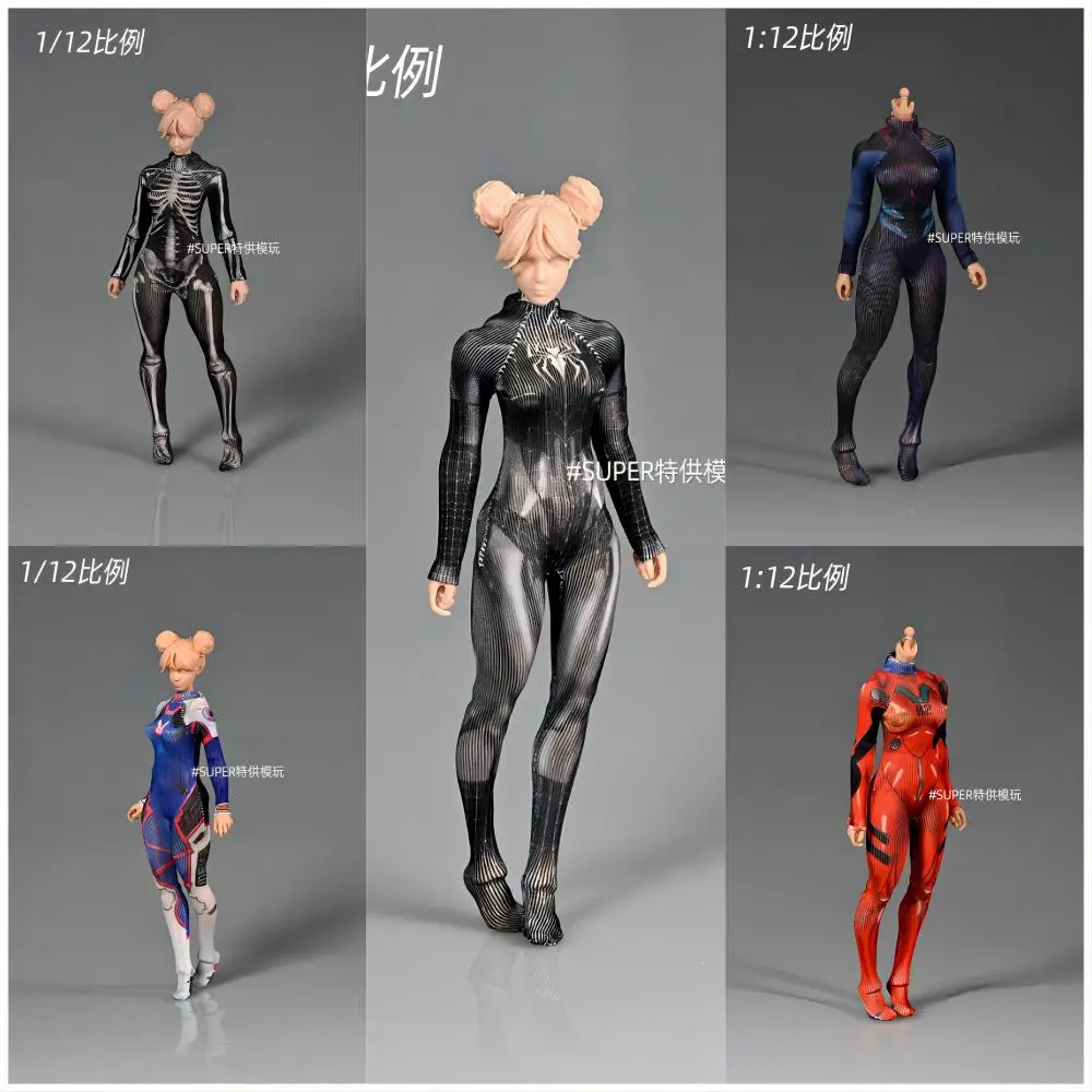 

1/12 Scale Female Printed Bodysuit Jumpsuit Clothes Model Fit 6'' Soldier Action Figure Body Dolls