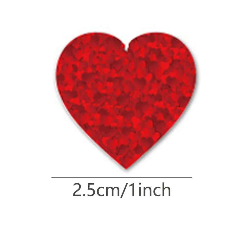 500pcs/roll Heart Shape Valentine's Day Stickers Birthday Party Seal Labels Cute Laser Stickers Box Tag FAVORS Labels Stationery