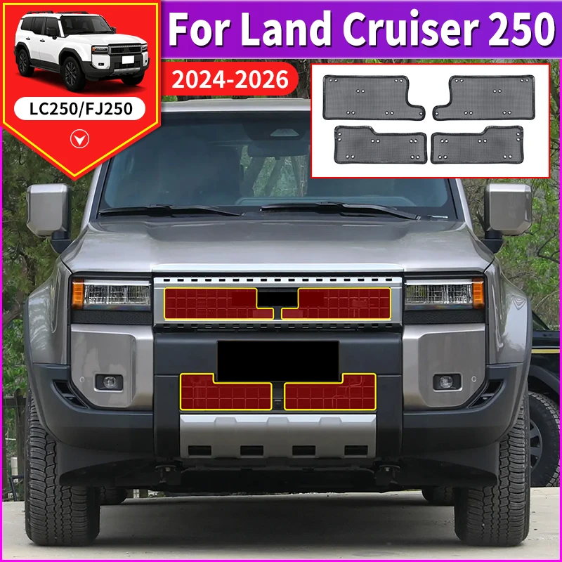 

For 2024 Toyota Land Cruiser 250 1958 Prado LC250 Front Grill Anti-mosquito Sand-Proof Stone Net Exterior Accessories Tuning