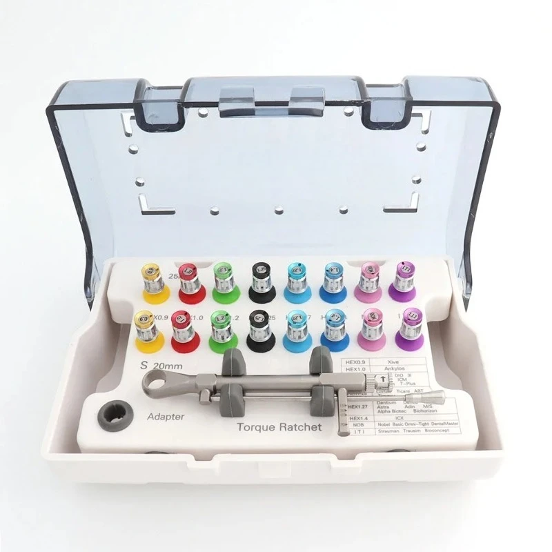 

Dental Universal Implant Torque Wrench Screwdriver Prosthetic Kit Ratchet Drivers Dentistry Implant Repair Tools 10-70NCM