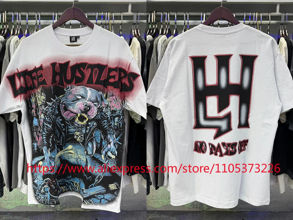 

2026 Latest Style Life Hustlers T-shirt Comfortable and Loose Fit Life Hustlers Round-neck Printed Shirt Short Sleeve Top