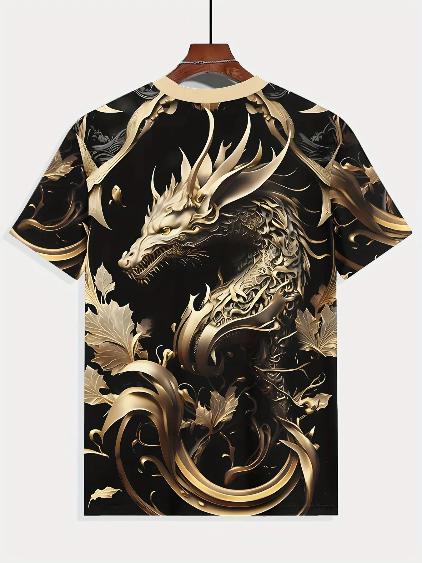 Men\'s Dragon T-shirt Fashion 3d Printed T Shirt Animal Pattern Short-sleeved Oversized Streetwear Tees Summer Casual Men\'s Tops