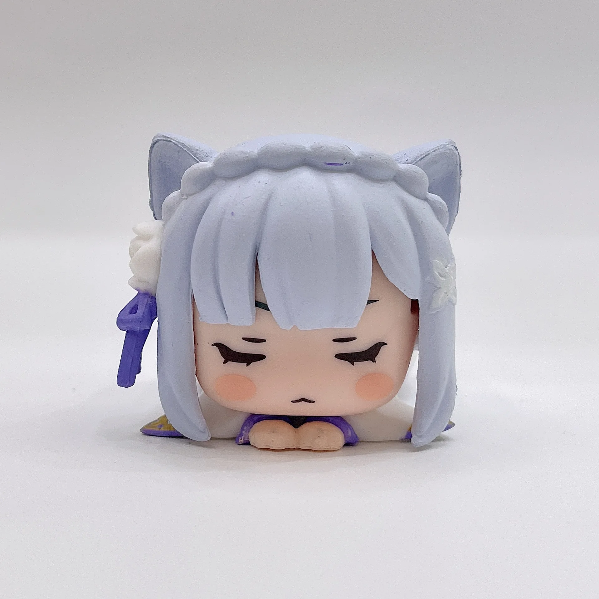 5CM Figurka anime RE: Zero-Starting Life in Another World Kawaii Rem Emilia Cute Cat Ears Leżący model Zabawki dla dzieci Lalka z PVC