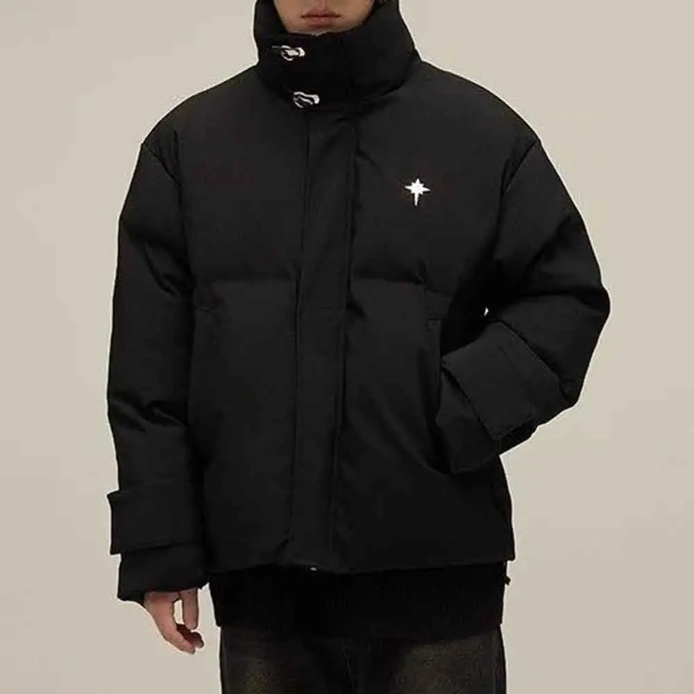 

Winter New Men's Solid Color Long-Sleeved Cotton Jacket American Retro Fashion Trend High Street Casual Loose Niche Men's Top