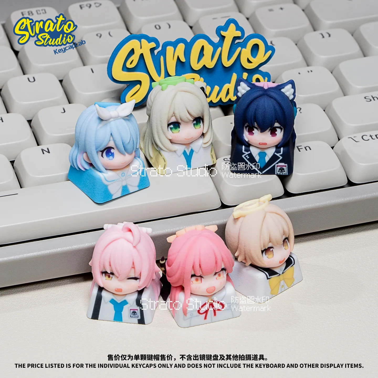 New Blue Archive Cartoon Anime Character Resin Keycaps Individual Replaceable For Mechanical Keyboard Otaku Periphery view 4