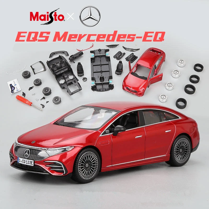 Maisto 1:24 Mercedes-Benz EQS Assembly Version Alloy Car Model Diecast Metal New Energy Car Vehicles Model Simulation Kids Gifts