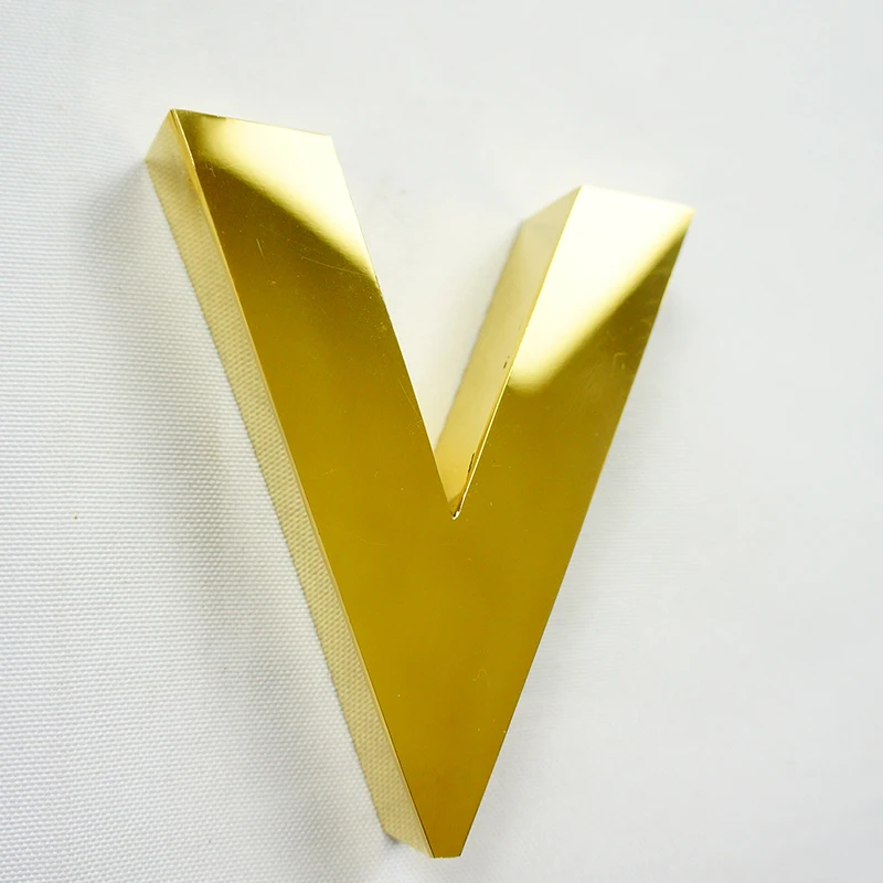 NO Lighting Mirror/Chrome 3D Stainless Steel Outdoor Sign Logo Letters