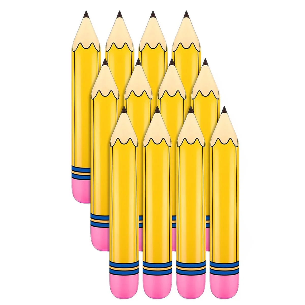 12 Pcs 27 Inch Giant Large Inflatable Pencil Birthday Party Favors Pencil Hanging Classroom Decoration