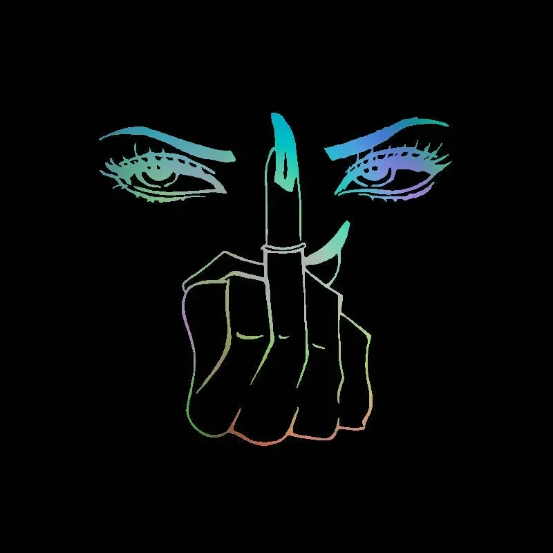 

Car Sticker PVC Eyes Girl Vinyl Decor Woman Middle Finger Stickers Decoration Cute, Custom Sunscreen and Waterproof Products