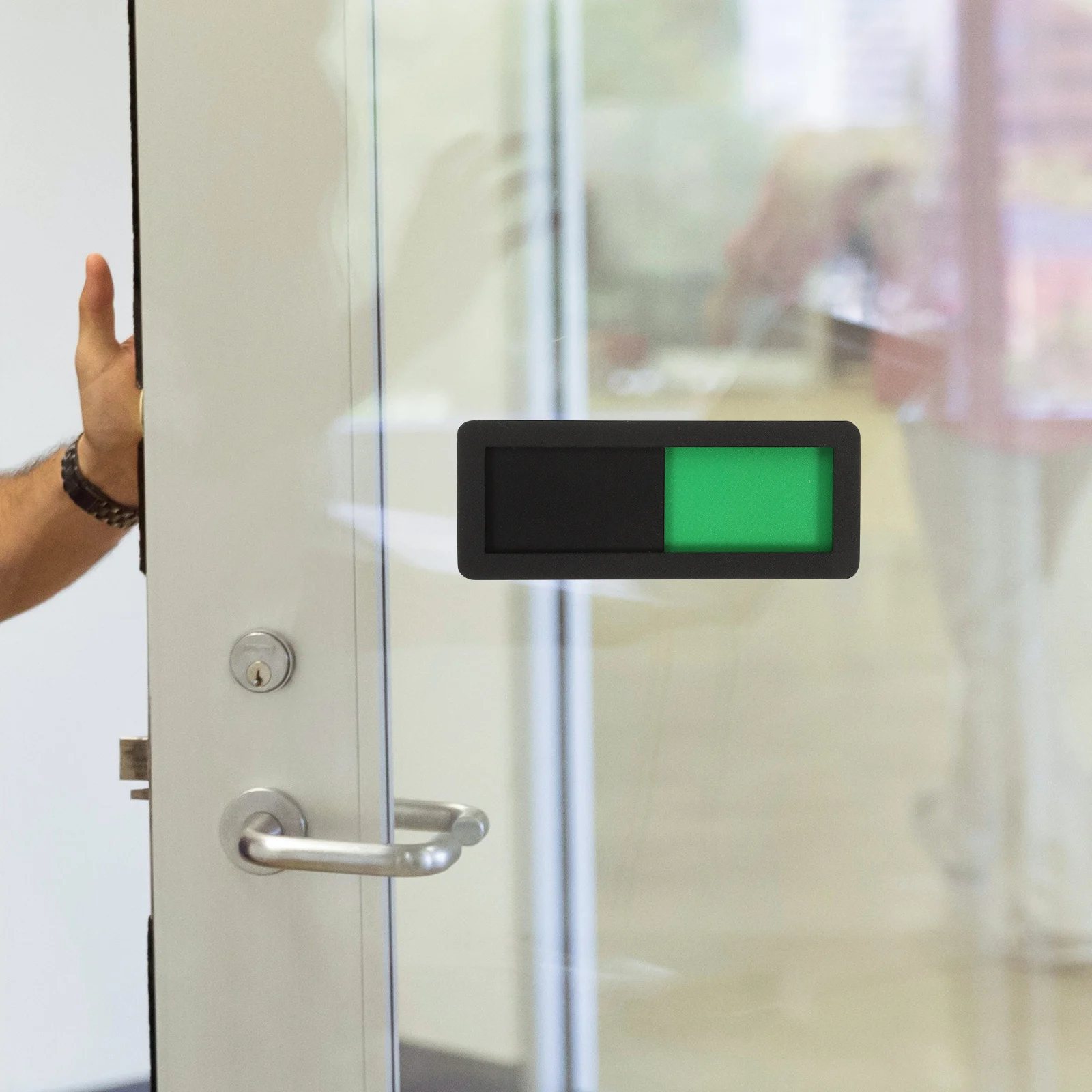 Tanda Indikator Slider Akrilik Modern untuk Pintu Kantor Privasi Dihuni Status Kosong Papan Pengalih Dekorasi Ruang Konferensi